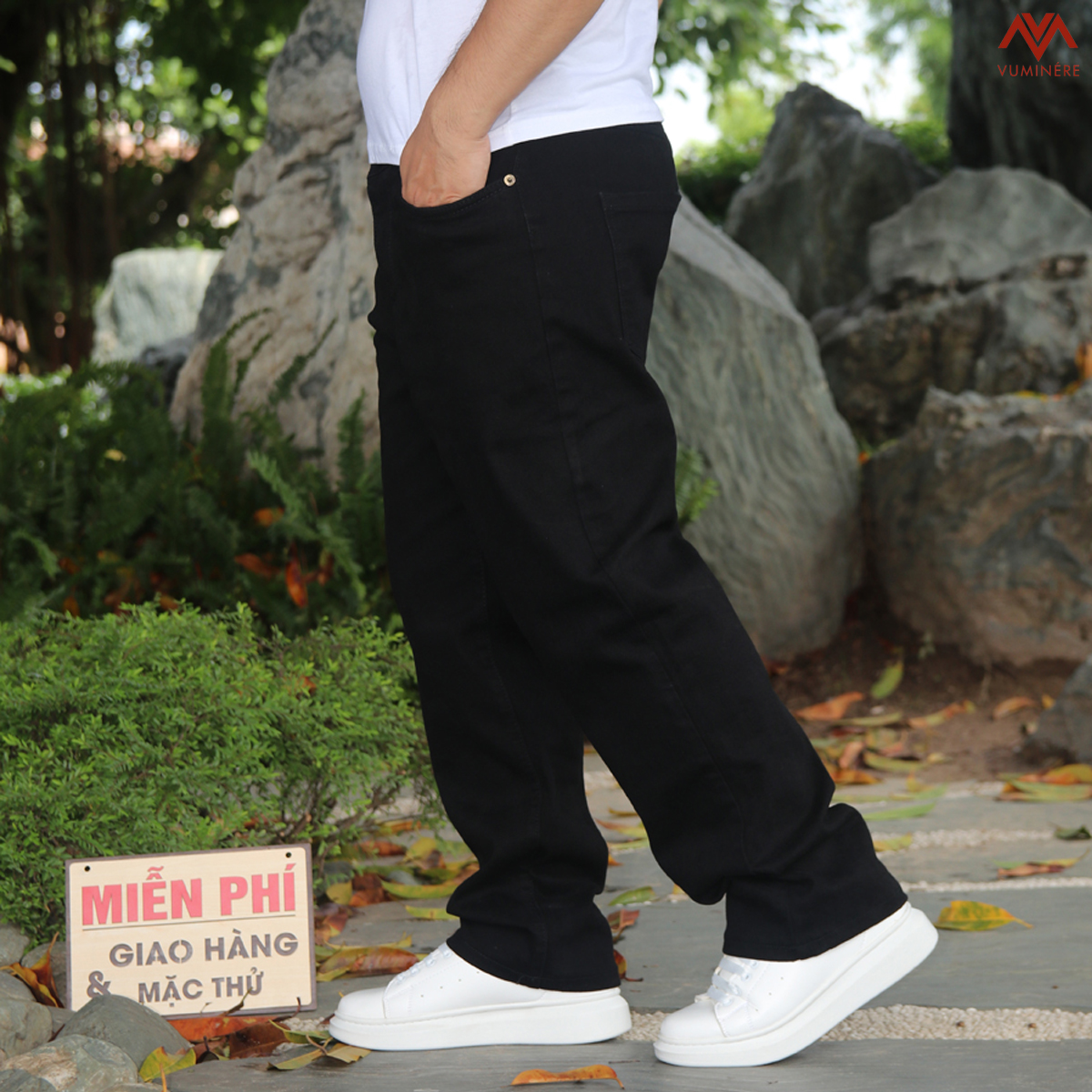 Quần Jeans nam VUMINÉRE - Wide Leg Jeans Form suông ống rộng
