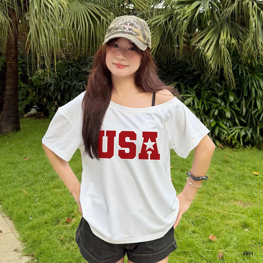 Áo thun nữ form rộng lệch vai street wear style Miucho 4091_thumbnail_6