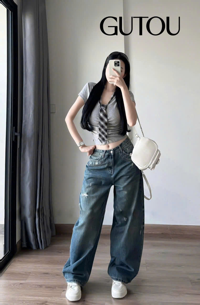 [ GUTOU ] Quần Jean Baggy Klyra