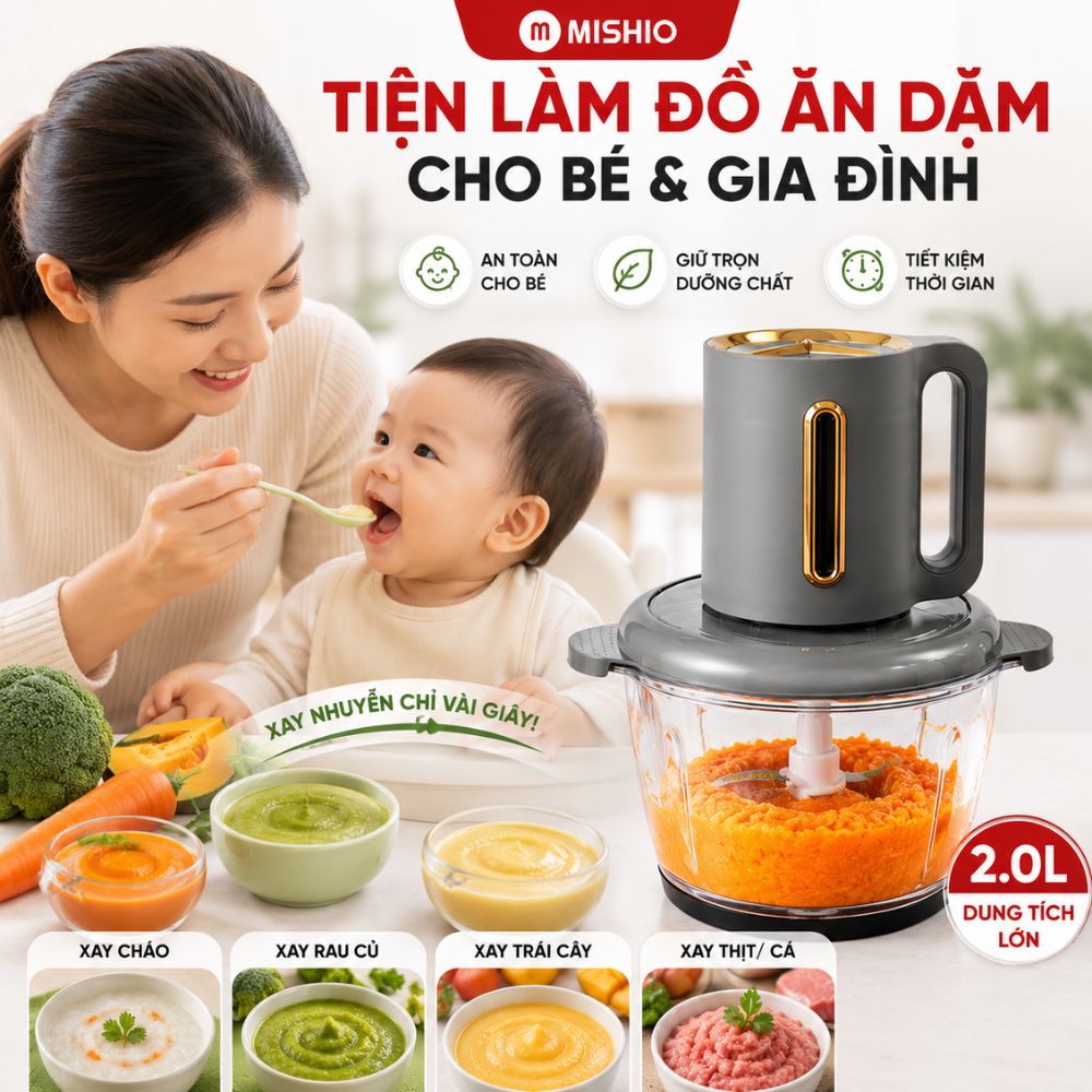 Máy xay thịt cối thủy tinh 2L tặng kèm cối inox Mishio MK444_thumbnail_11