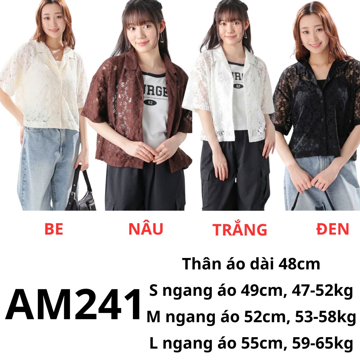 AM241 -Áo sơ mi ren Nhật