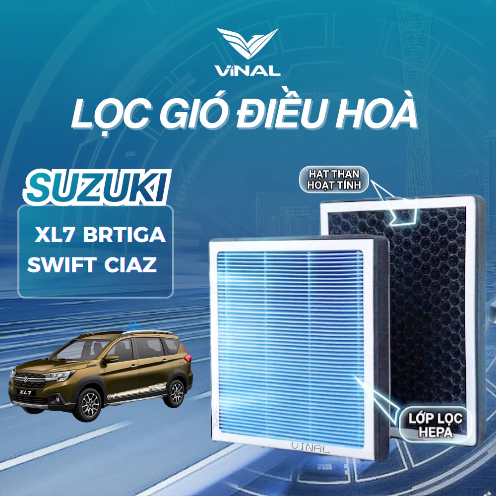 Lọc Gió Điều Hòa Ô Tô Suzuki XL7 Swift Ertiga Ciaz Than Hoạt Tính Khử Mùi VINAL
