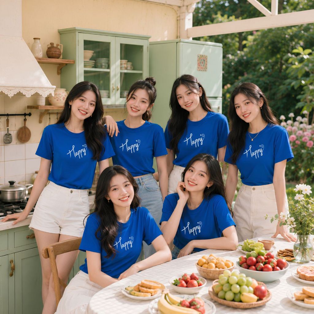 [Form Rộng] Áo phông đồng phục hội, nhóm du lịch chữ Hapyy và mặt cười - LOZA  RT8598