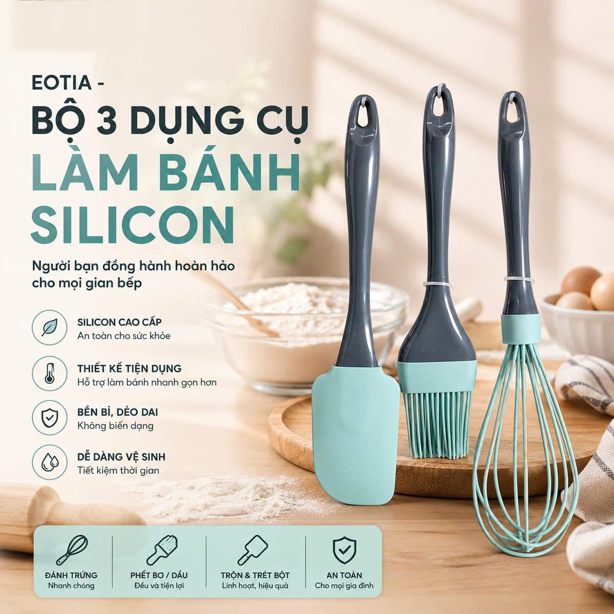 Bộ 3 Dụng Cụ Làm Bánh Eotia