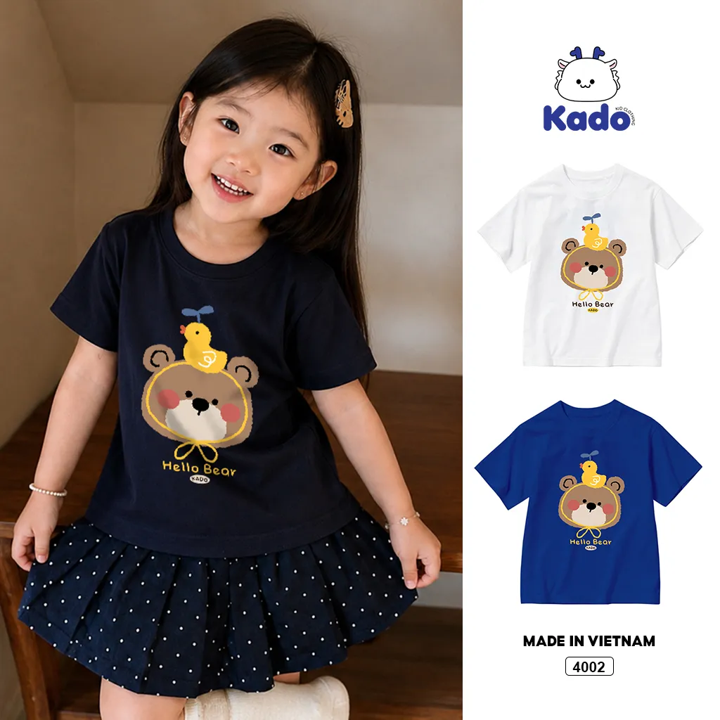 Áo thun bé trai bé gái Gấu Teddy đáng yêu Kado 4002