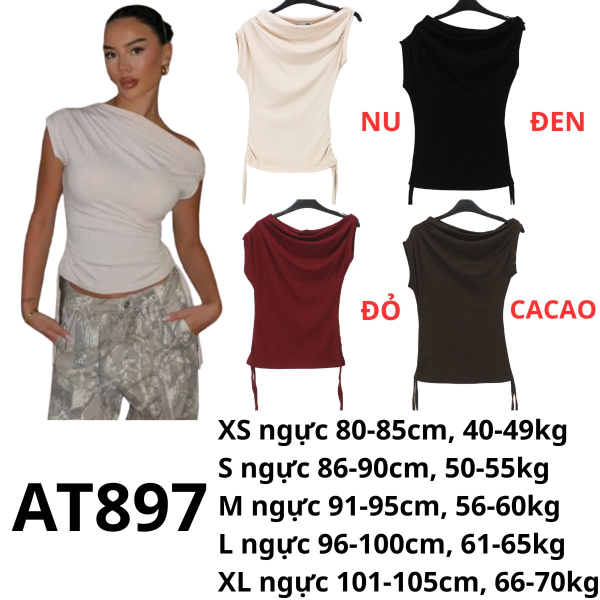 AT897- Áo thun lệch vai