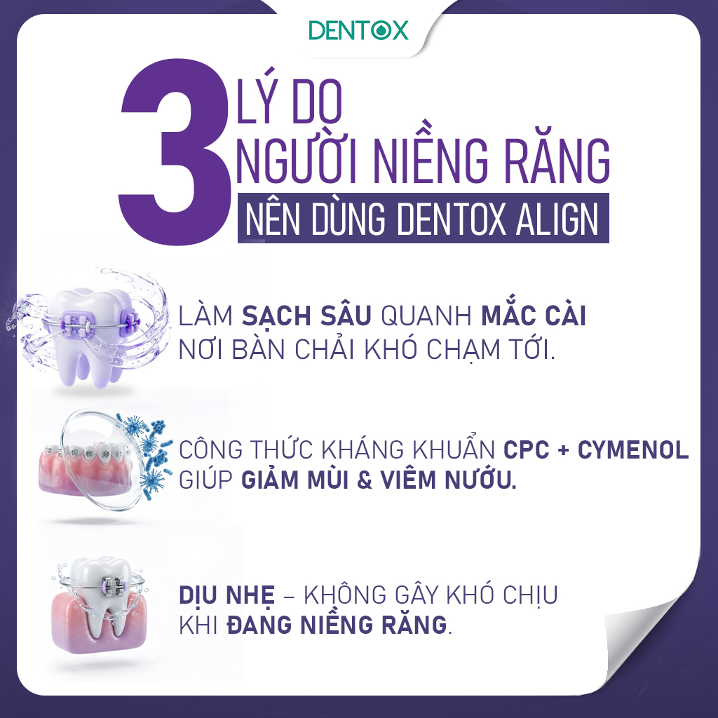 Dentox Align – Nước súc miệng chai 500ml, không cồn dành cho người niềng răng và người dễ bám mảng bám_thumbnail_4