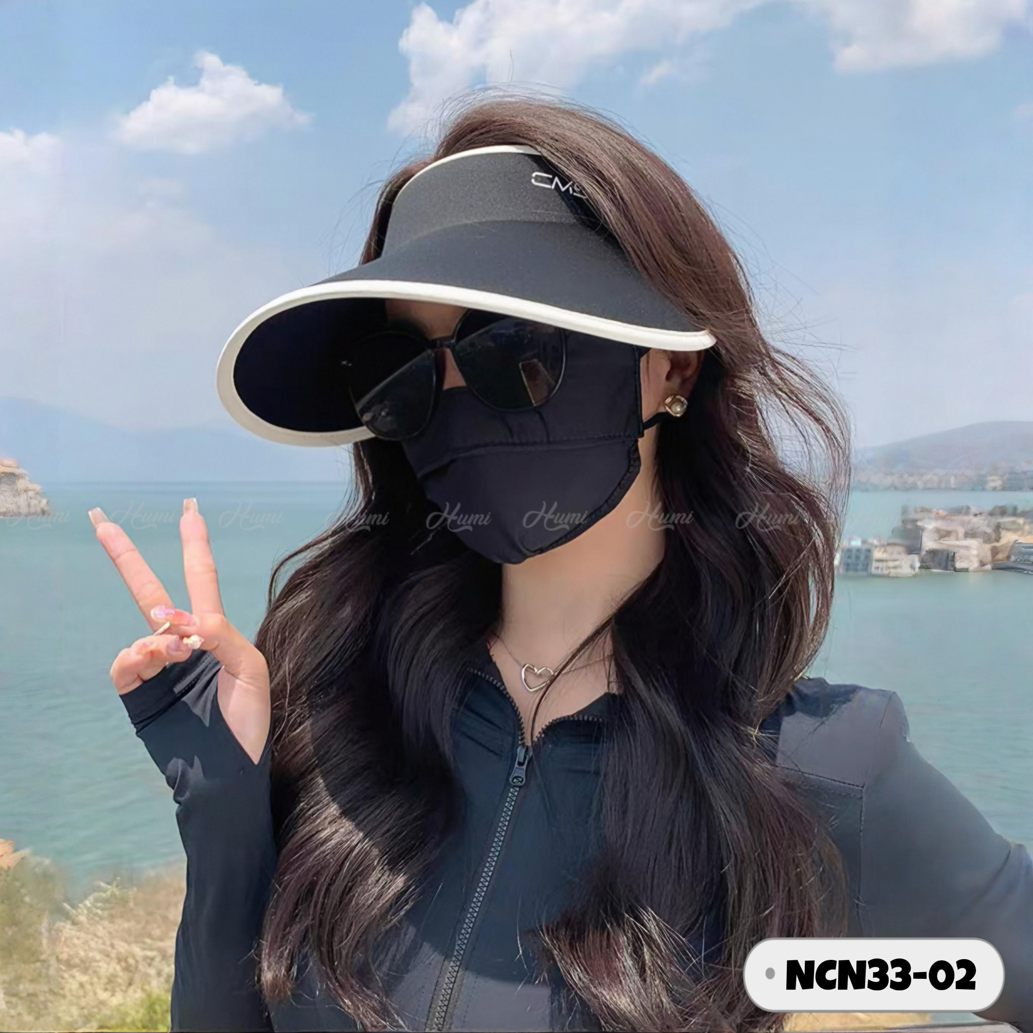 MŨ CHỐNG NẮNG MÙA HÈ HỞ CHÓP (NCN33-02 ĐEN)