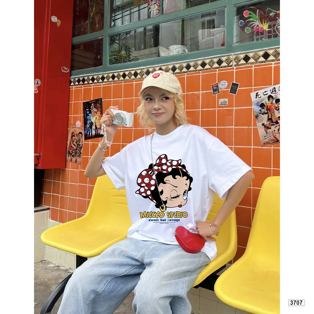 Áo thun nữ form boxy nhân vật hoạt hình dễ thương Miucho 3707_thumbnail_3