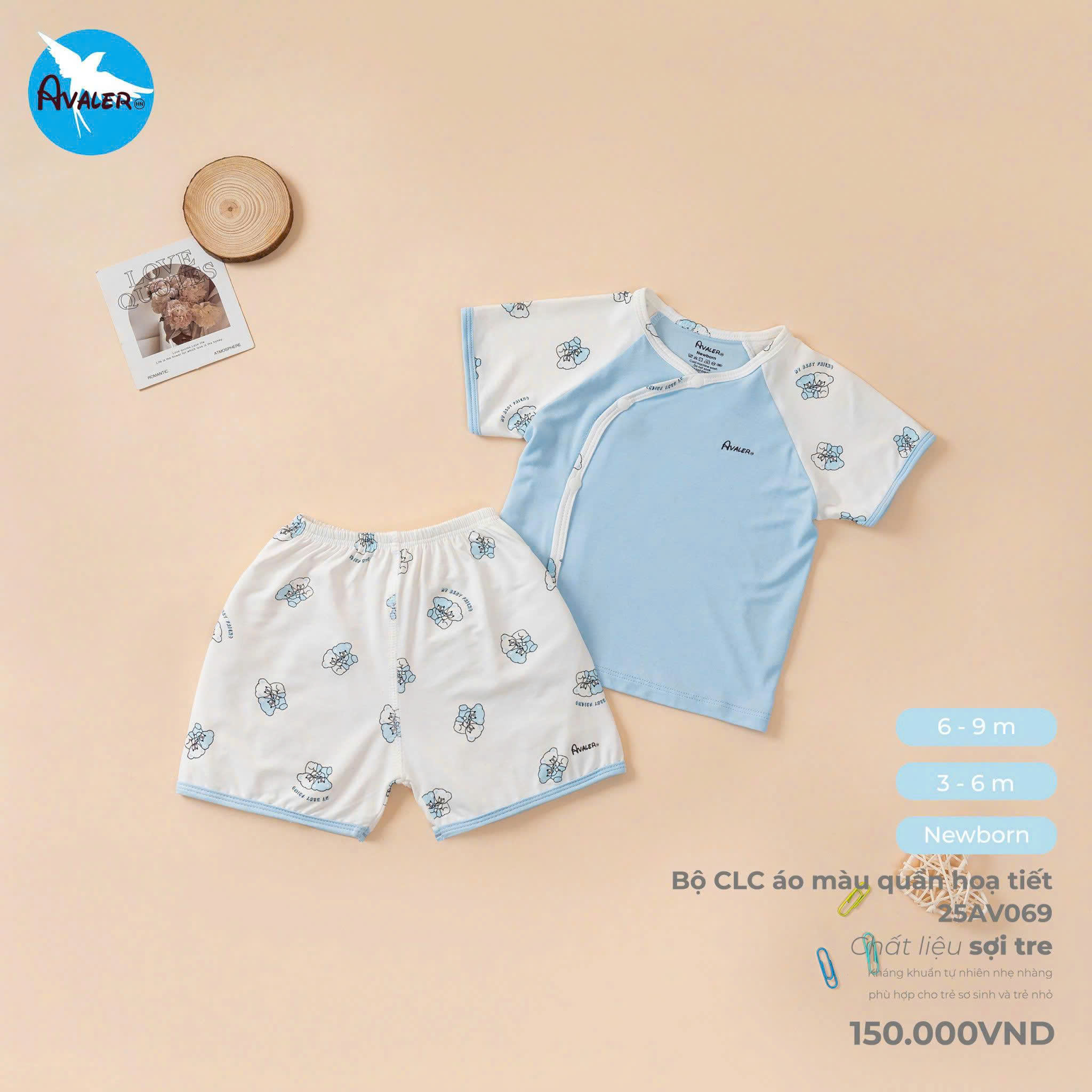 Bộ cộc tay sơ sinh Avaler