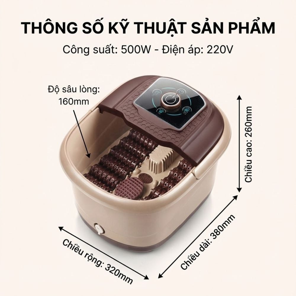 Bồn Ngâm Chân Massage Sục Khí KACHI MK440 - Tự Động Giữ Nước Ấm, Có Khay Thảo Dược_thumbnail_7