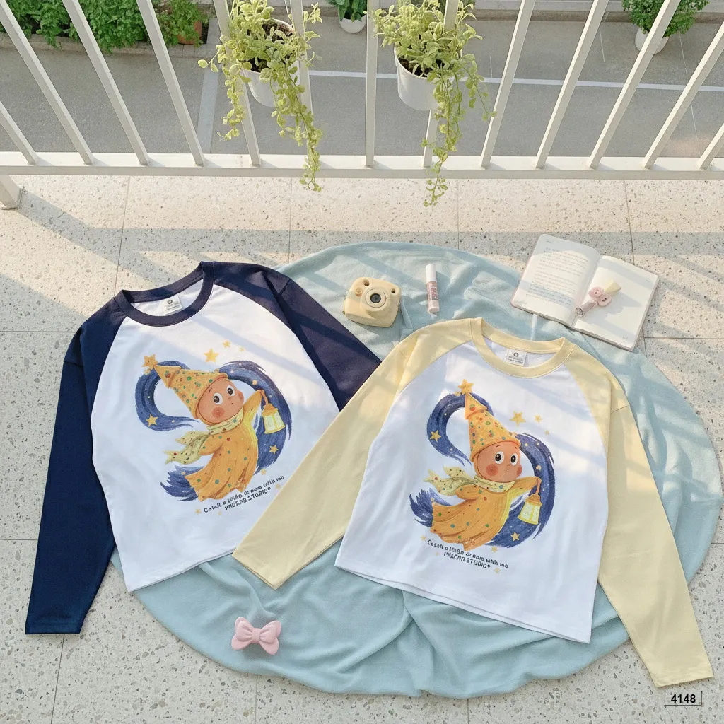 Áo thun tay dài boxy phối raglan Twinkle đáng yêu Miucho 4148_thumbnail_7