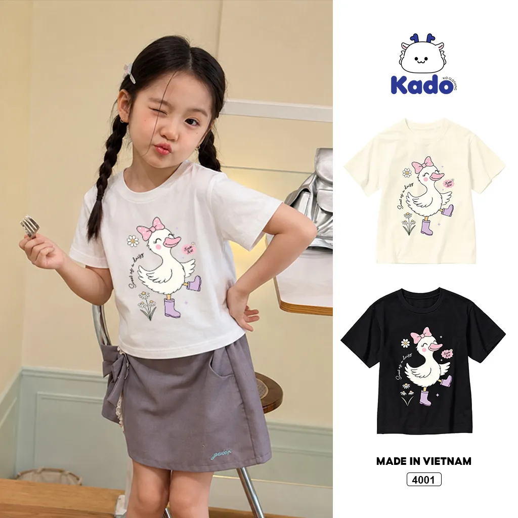 Áo thun bé gái Vịt con đáng yêu Kado 4001