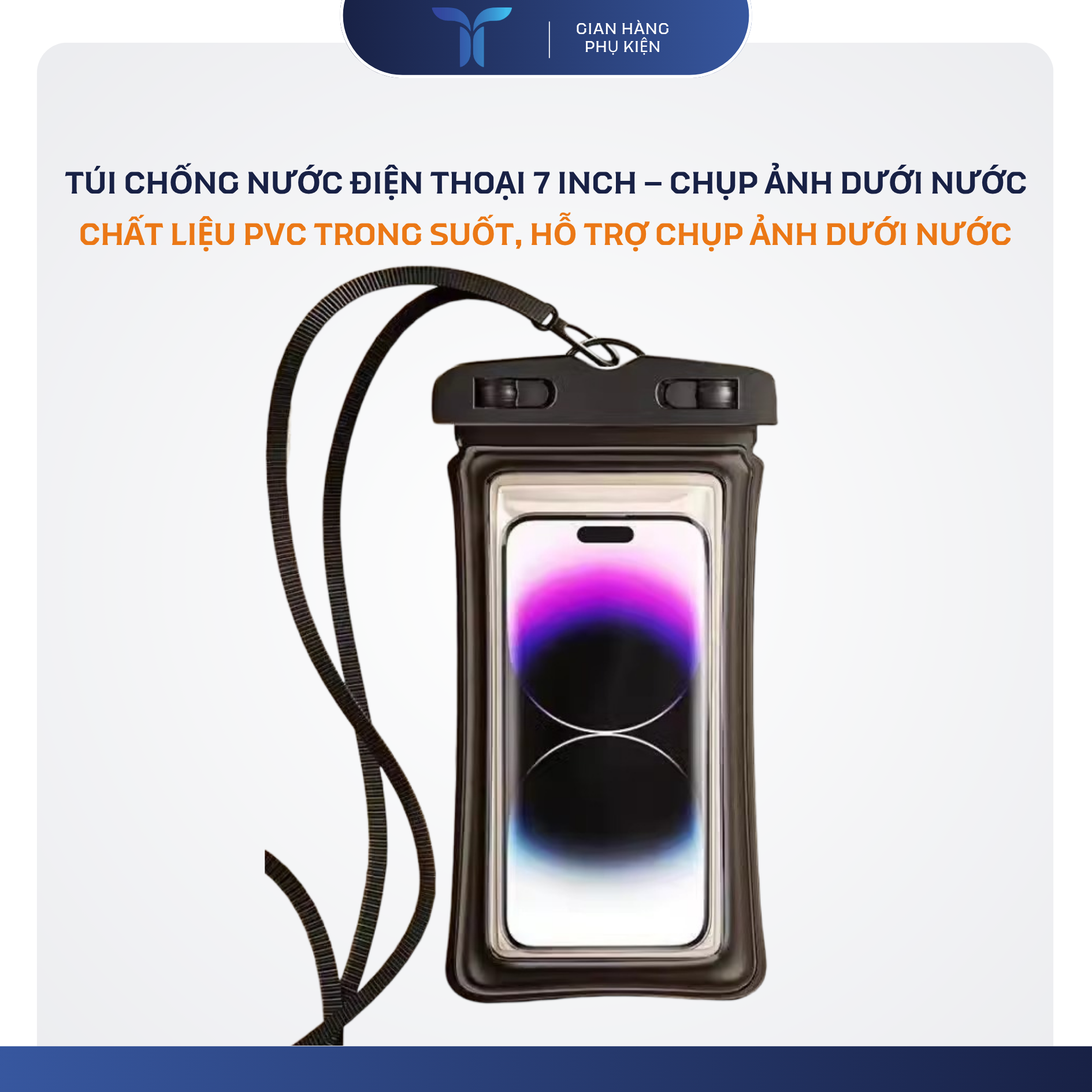 T-ECO SHOP Túi Chống Nước Điện Thoại 7 inch Full Màn – Chụp Ảnh, Quay Video Dưới Nước, Đi Biển Bơi Lội