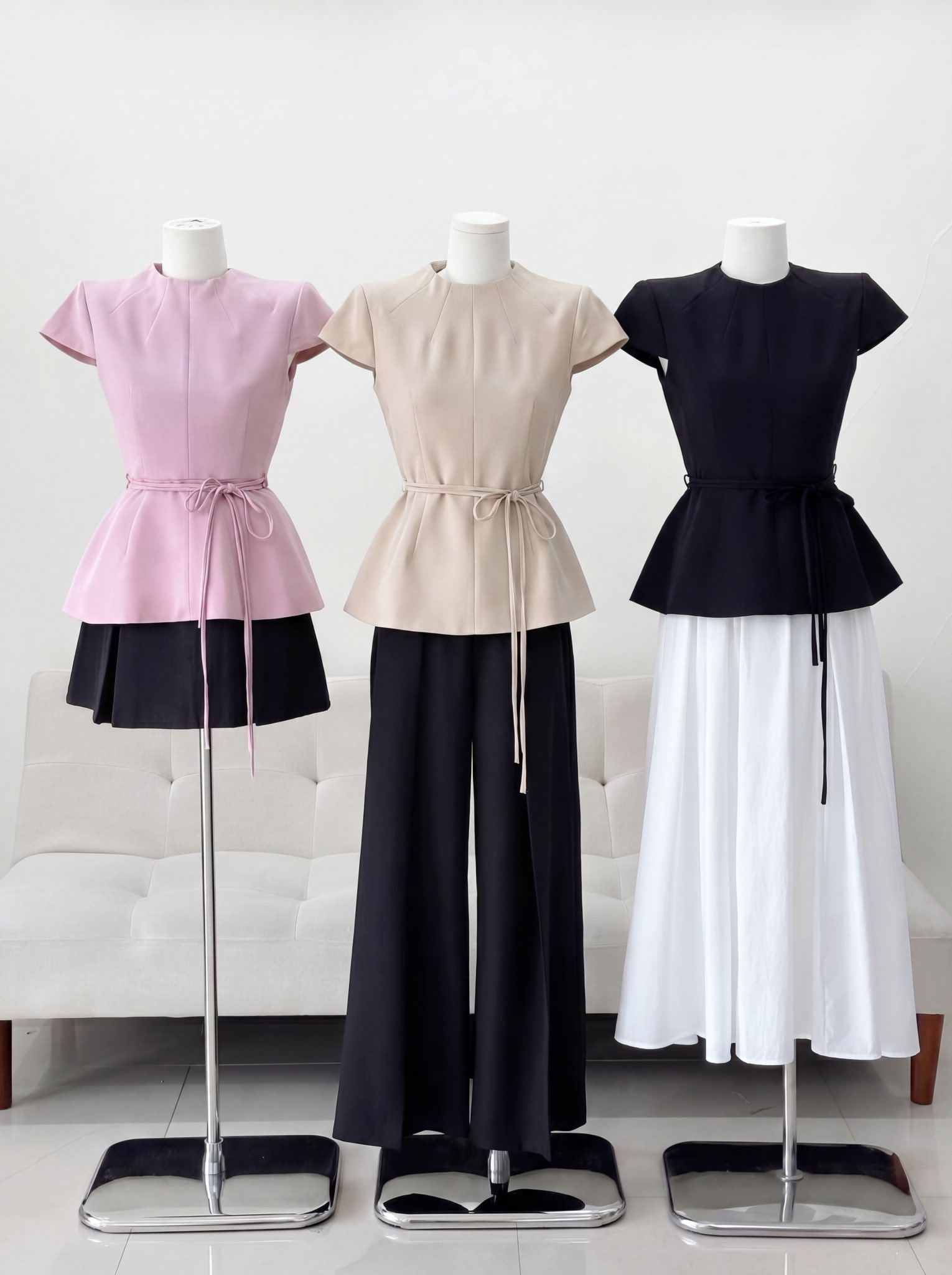 Áo Kiểu Nữ Tay Ngắn Peplum + Dây Eo HN.098 (C) (1451)_thumbnail_2