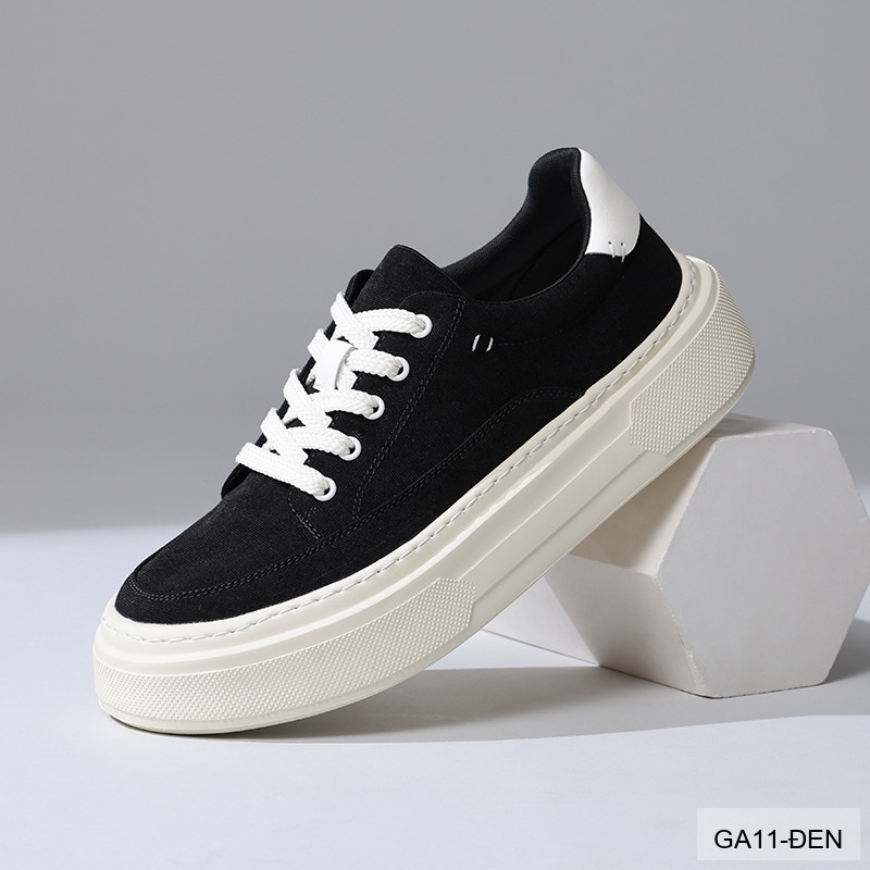GA11 - Giày vải nam Lin Sen kiểu Hàn, đế mềm nhẹ, thoáng khí, màu Xám Xanh & Đen_thumbnail_12