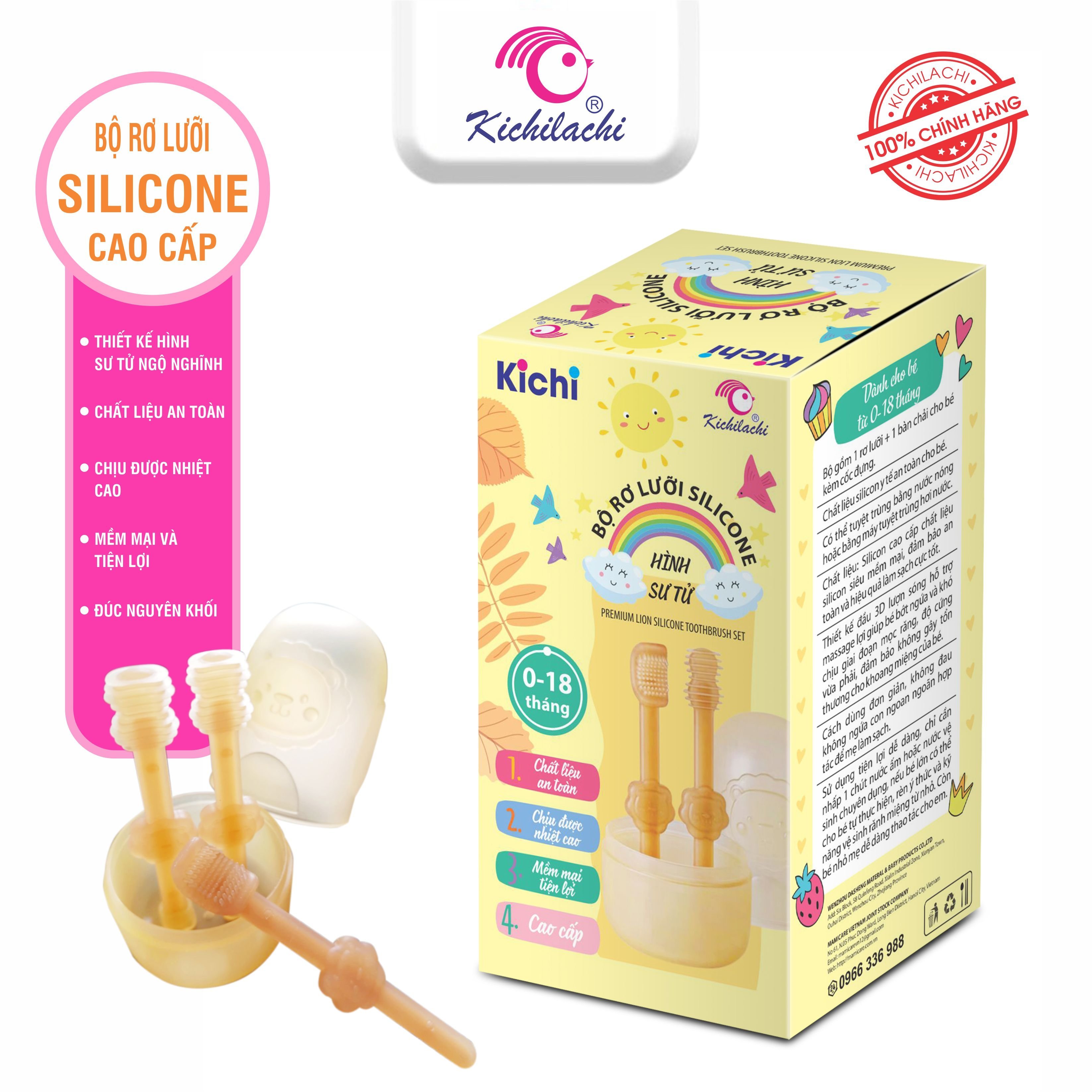 Bộ rơ lưỡi silicone Kichi