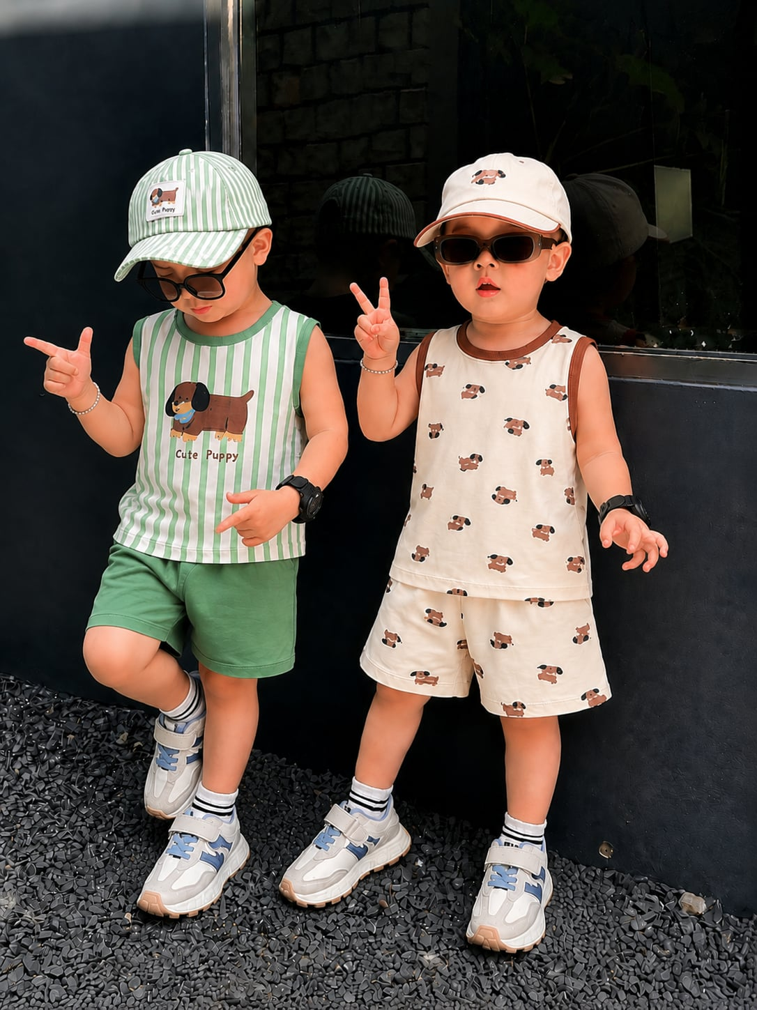 A17 SET 2 BỘ BA LỖ GẤU NÂU VÀ CHÓ NÂU - A100.355