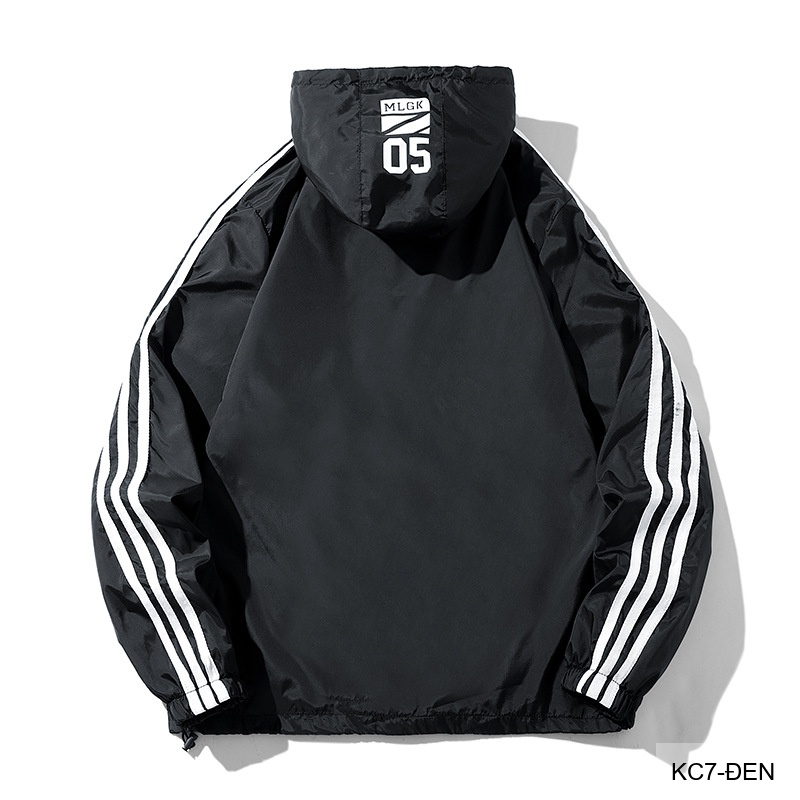 KC7 - Áo khoác nam thể thao oversize tay dài có mũ, chất liệu polyester thoáng mát, 3 màu xanh dương, đen, xanh đậm_thumbnail_9