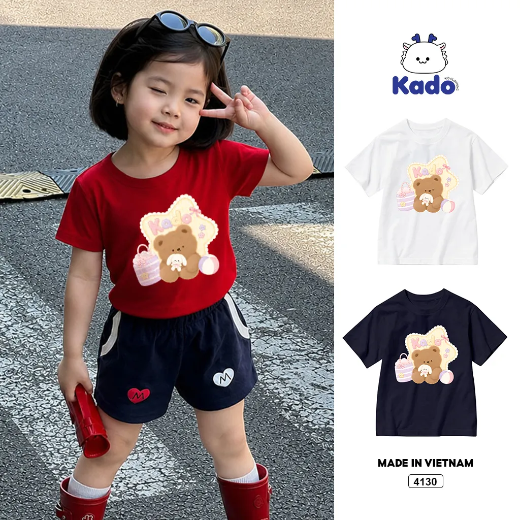 Áo thun bé gái Teddy Star xinh yêu Kado 4130