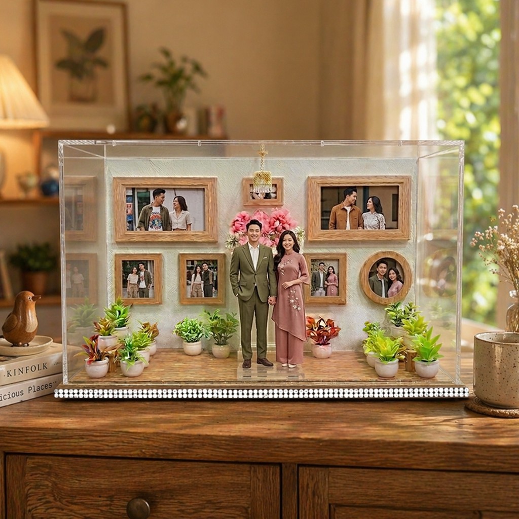 Bảo Tàng Tình Yêu – Mô Hình Bảo Tàng Thu Nhỏ, In Ảnh Theo Yêu Cầu, Quà Cưới Decor (Tặng Hộp+ Túi) - Size tính theo chiều ngang_thumbnail_5
