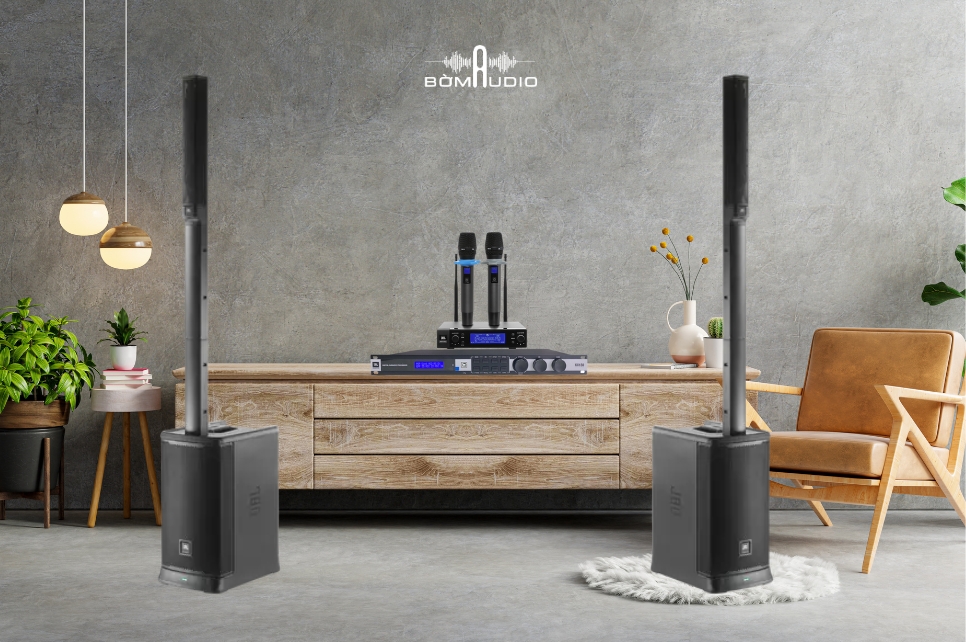 Combo Vang Số JBL KX 180 + Micro JBL VM200 + Loa JBL EON ONE MK2 - B123