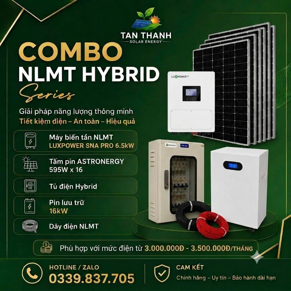 COMBO LUXPOWER SNA PRO 6.5kW PHÙ HỢP CHO TIỀN ĐIỆN TỪ 3.000.000Đ - 3.500.000Đ/THÁNG