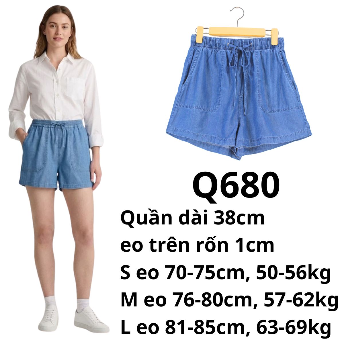 Q680- Quần đùi Jeans