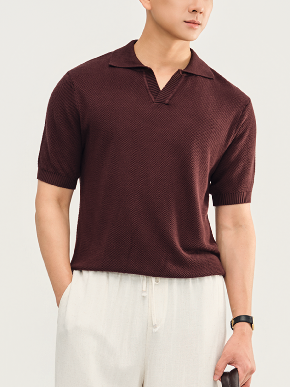 Áo Polo Dệt Kim Solar Sợi Viscose Form Regular