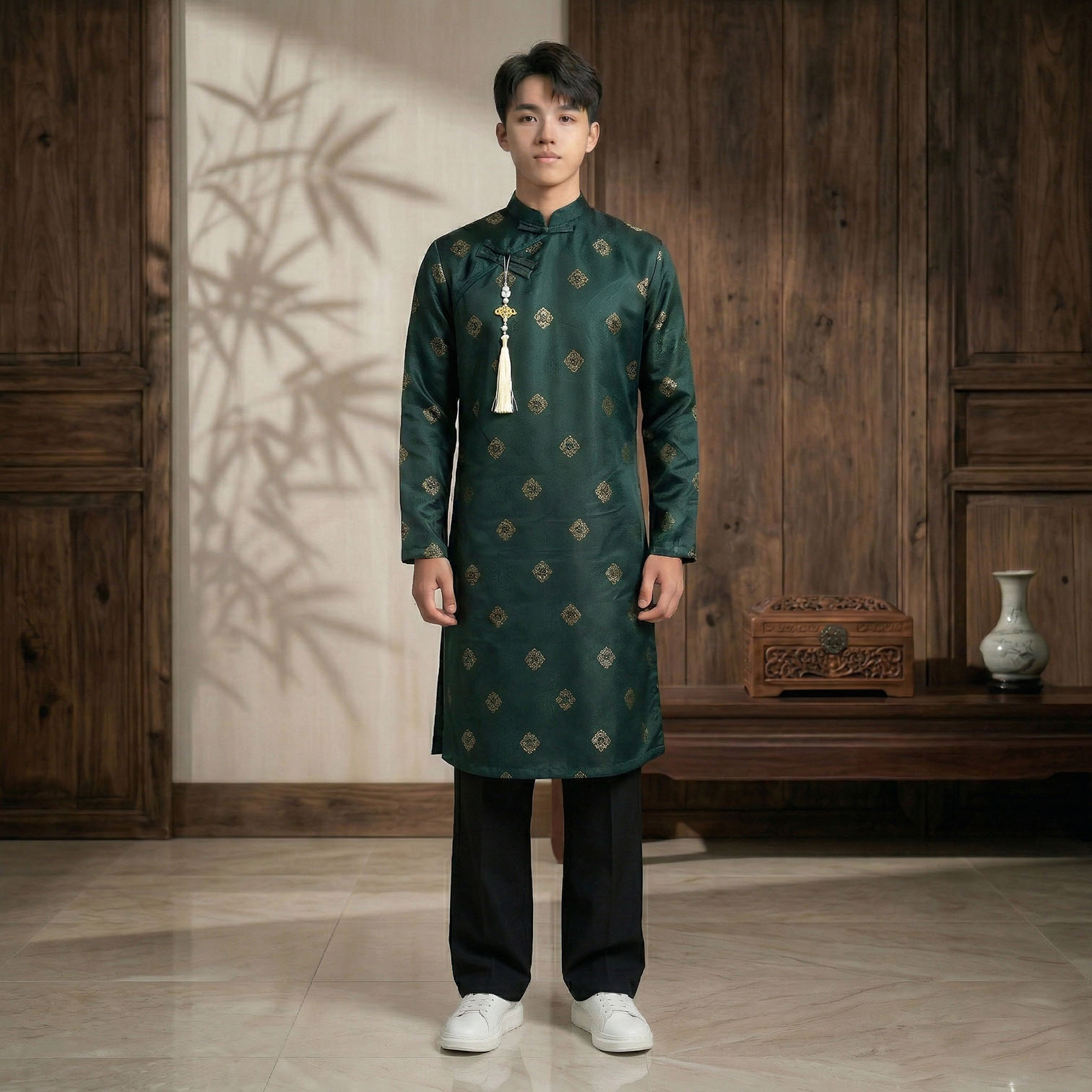 Áo Dài Nam Cách Tân Gấm Vân 2 Lớp Cao Cấp Mặc Tết, Lễ Sự Kiện NA26-12_thumbnail_6