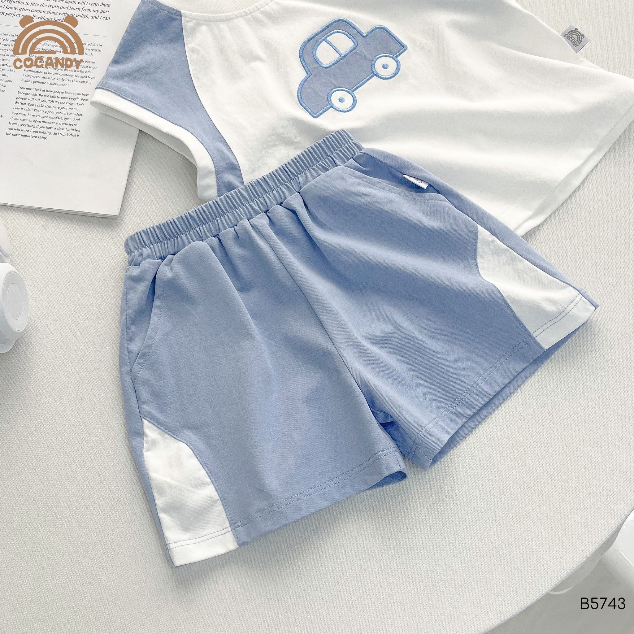 Bộ sát nách XANH DƯƠNG phối trắng hình ô tô_thumbnail_5