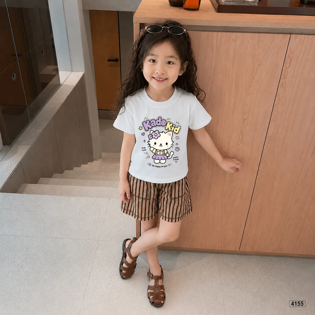 Áo thun bé gái hoạt hình mèo con Kado 4155_thumbnail_3