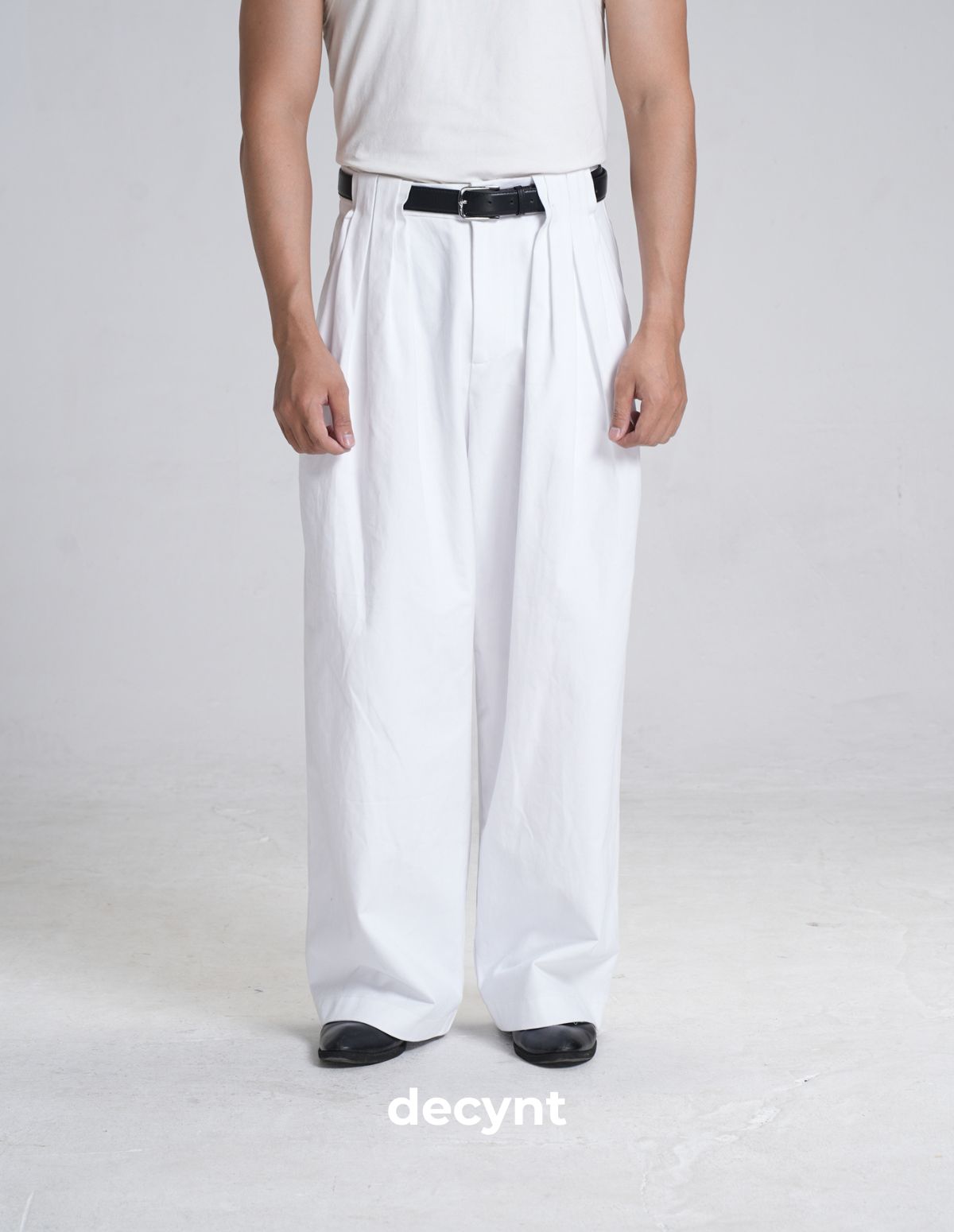 Decynt Pants 01 - Quần suông xếp ly chất liệu 100% cotton 350gsm