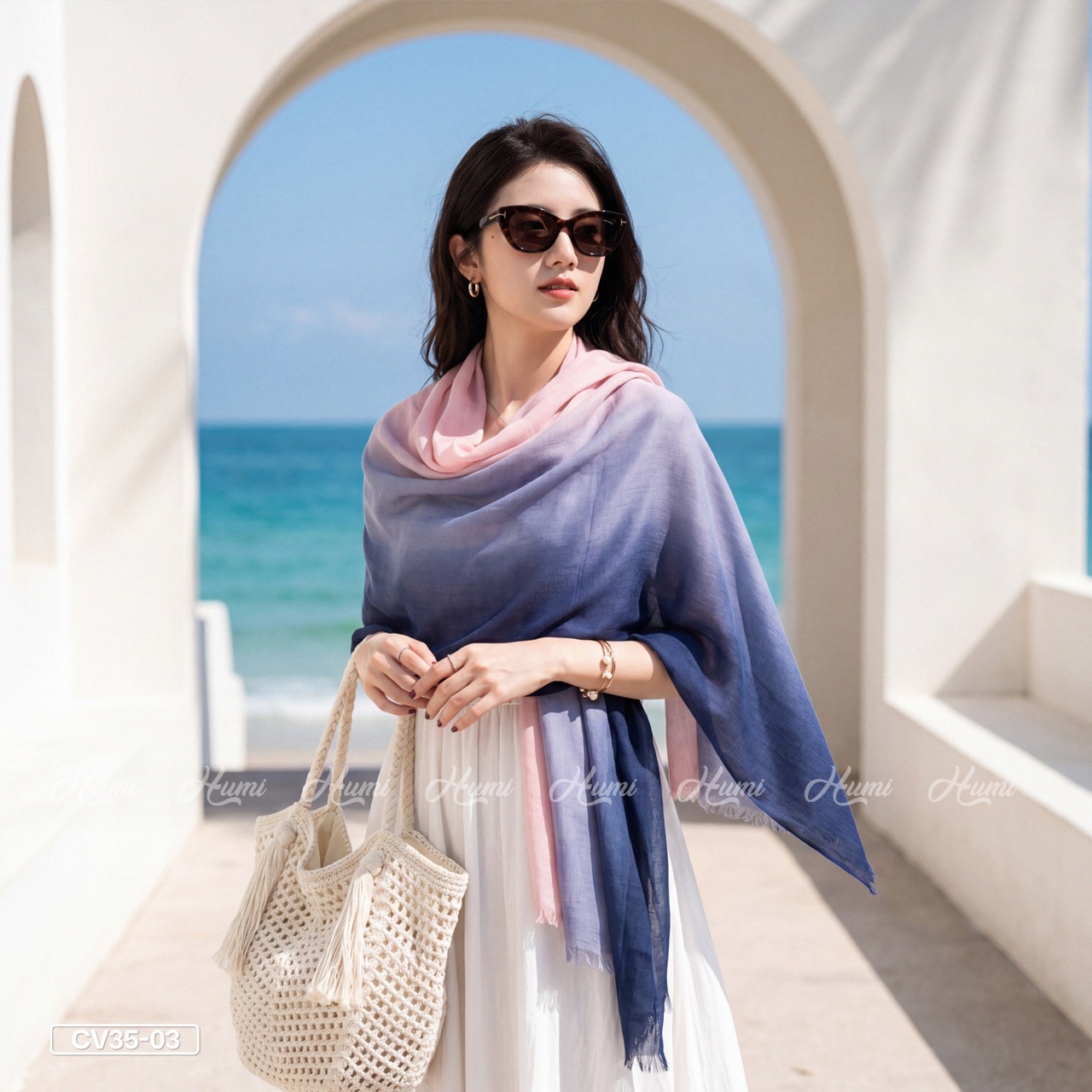 KHĂN COTTON PHA MÀU CHO NỮ (CV35-03)_thumbnail_2