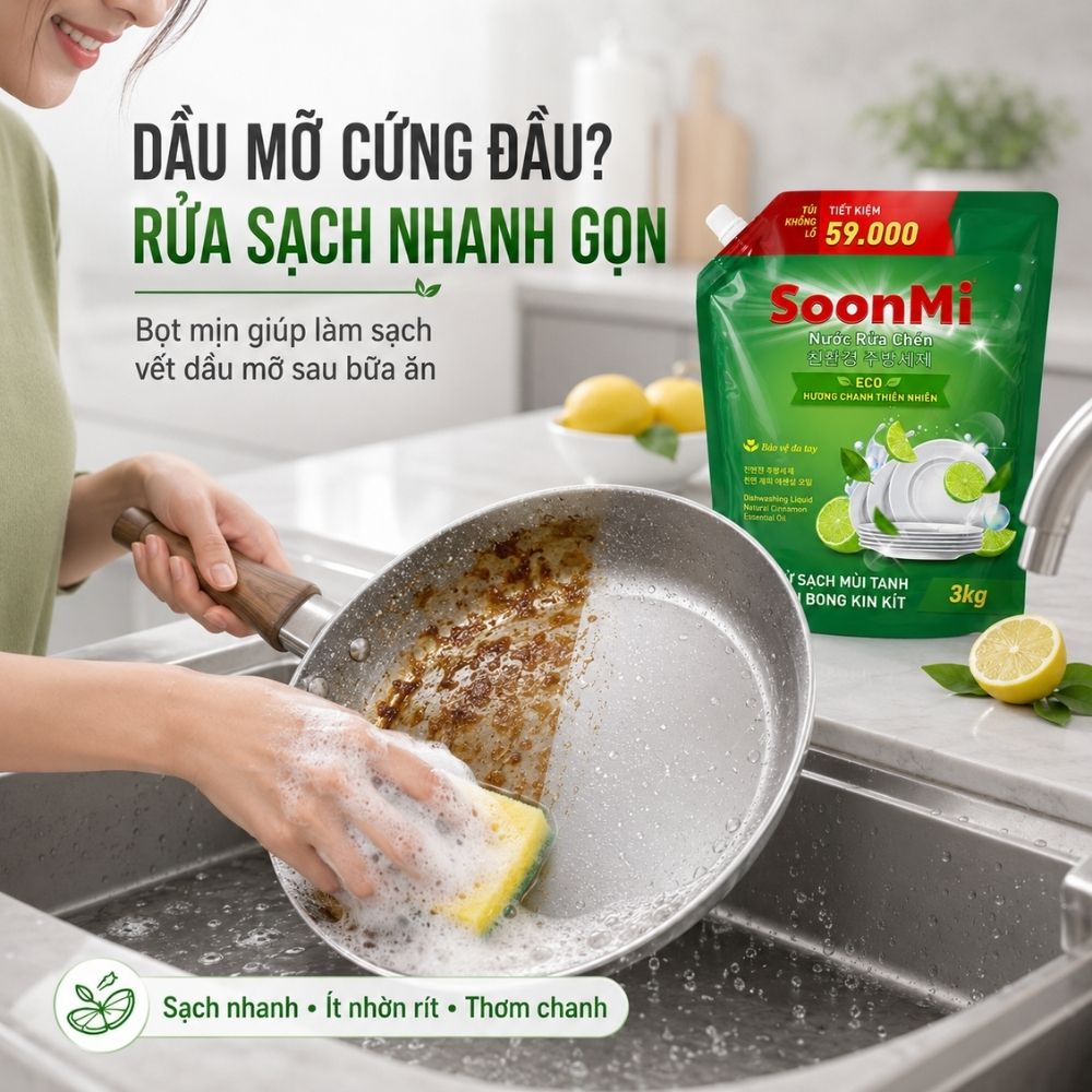 1 Thùng 3 Túi Nước Rửa Chén Soonmi Hương Chanh 3kg_thumbnail_2