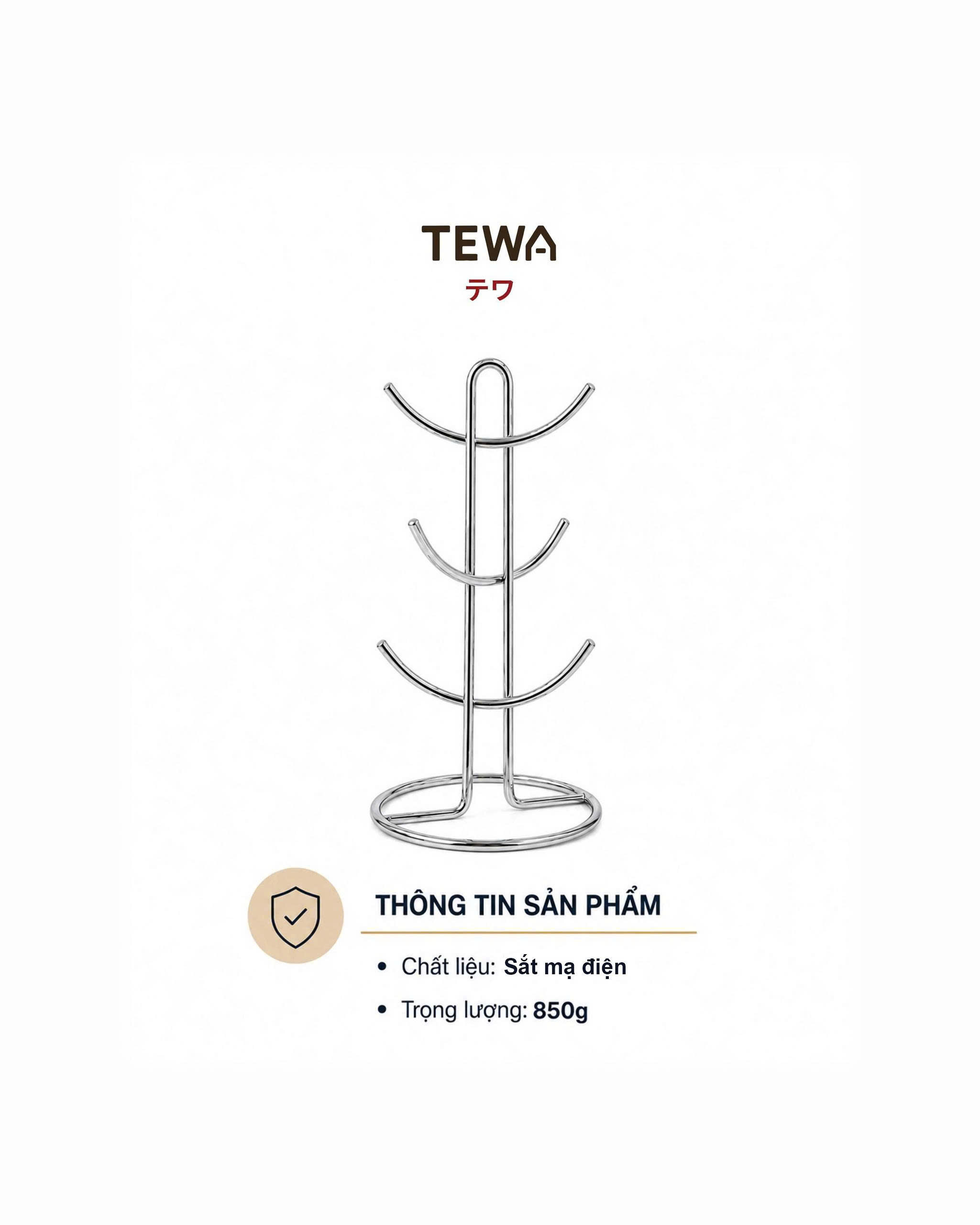 Giá treo cốc 6 móc 39 x 17cm, TEWA_thumbnail_4
