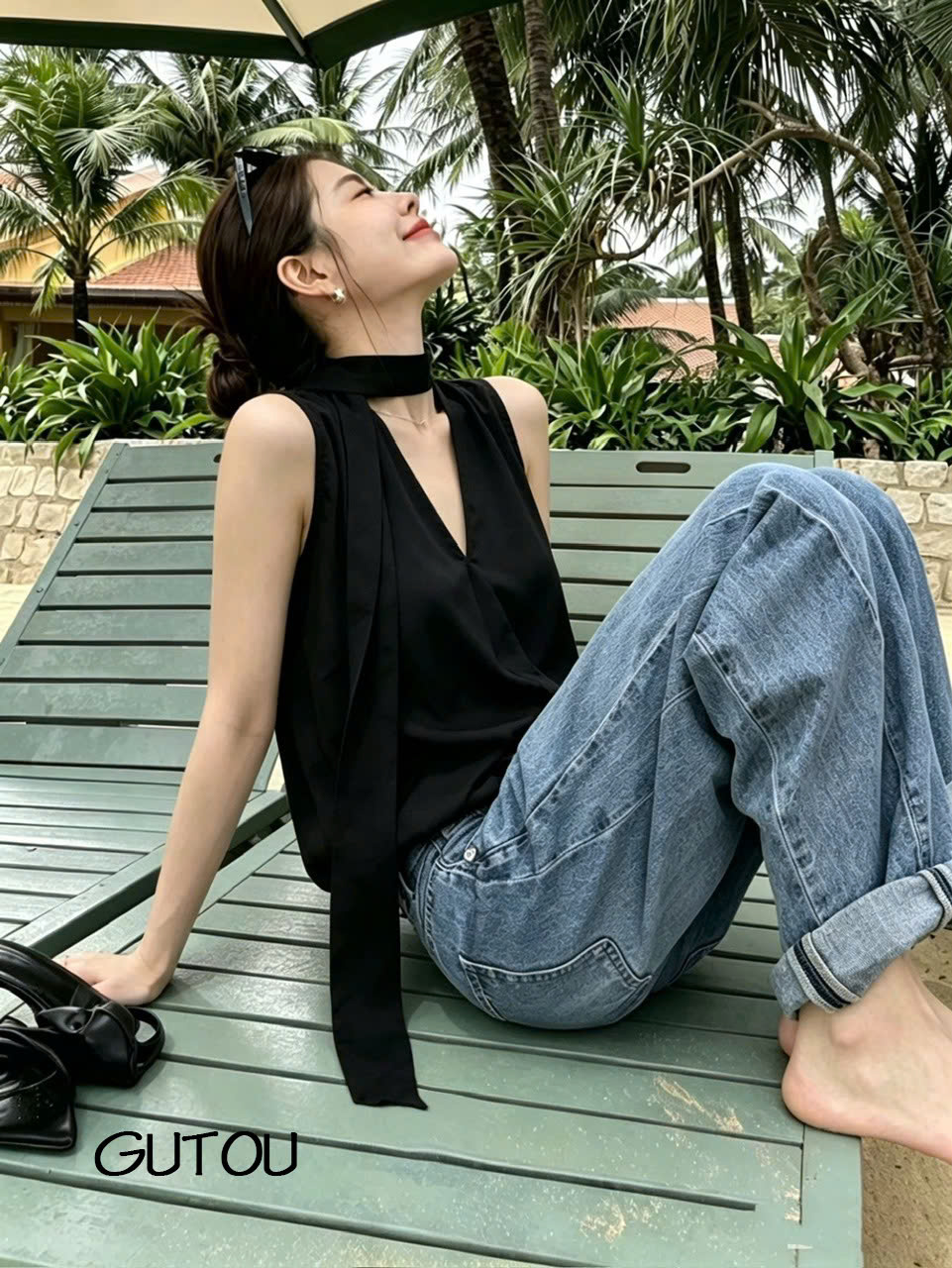 [ GUTOU ] Áo Voan Sát Nách Phối Dây Cổ Muse_thumbnail_3