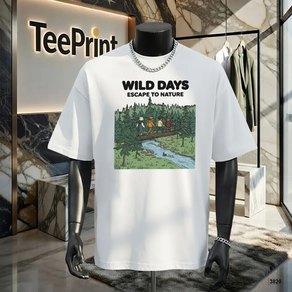 Áo thun nam oversize cá tính Wild Days TeePrint 3820