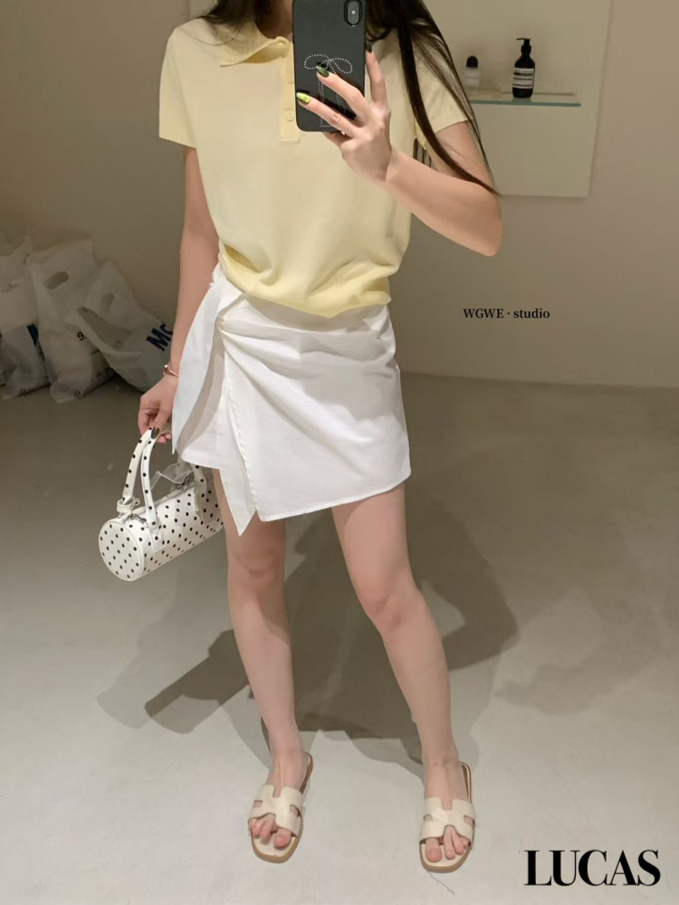 Chân váy dáng A ngắn vạt chéo xếp ly buộc vạt 1 bên_thumbnail_5