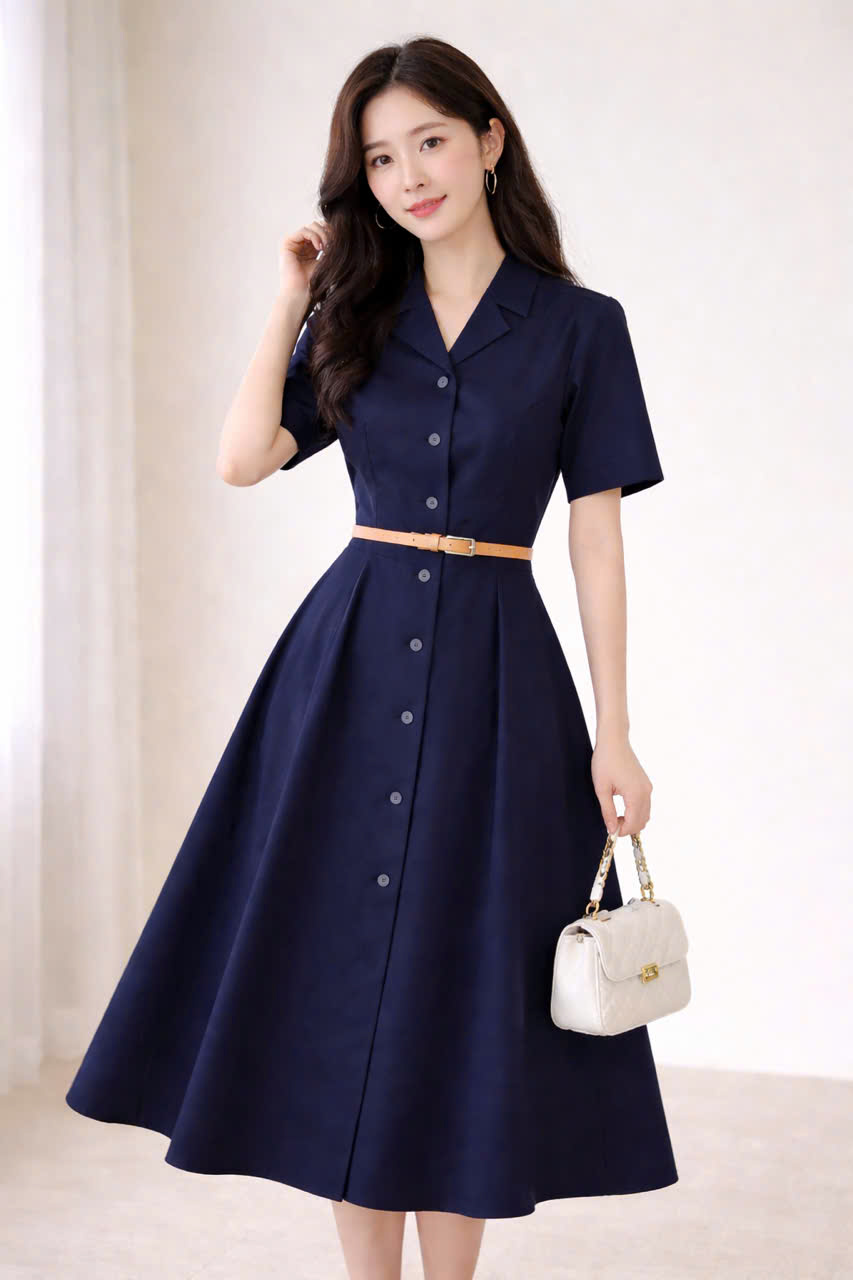 D222- Đầm công sở hàn