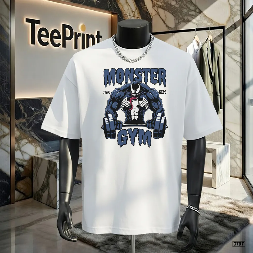 Áo thun nam form oversize Monster Gym phong cách mạnh mẽ cá tính TeePrint 3797