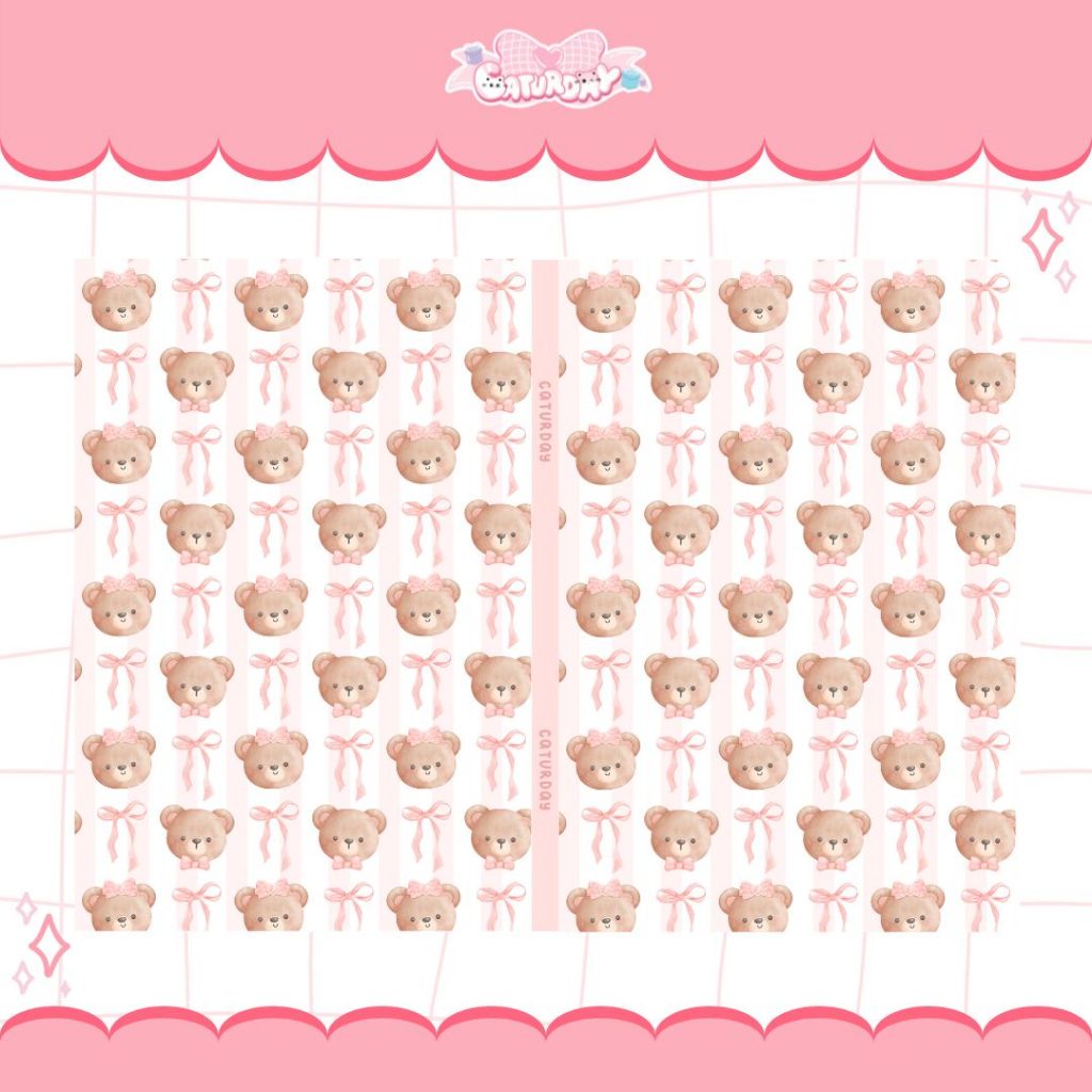 Giấy Bao Tập NƠ HỒNG, Bao Vở, Bao Sách Hoạ Tiết , Ribbon Coquette, Y2K | Caturday_thumbnail_6
