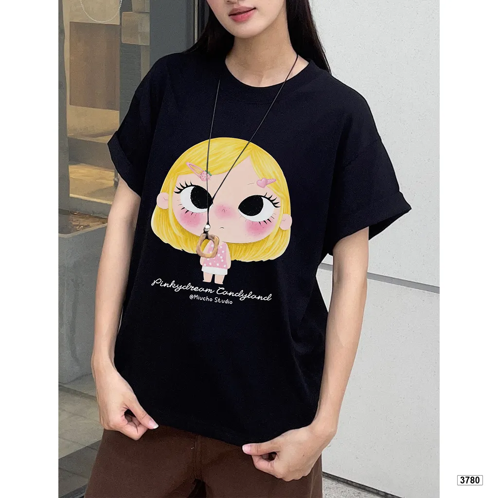 Áo thun nữ form boxy Kawaii Girl bé gái dễ thương style Hàn Quốc Miucho 3780_thumbnail_2