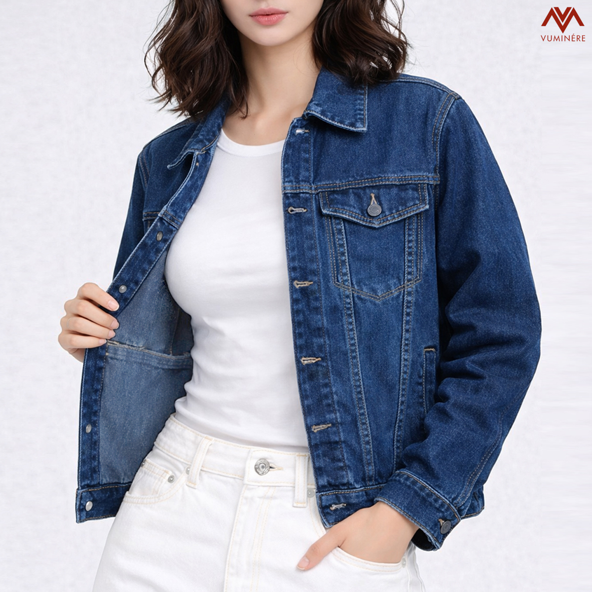 Áo Jacket Jeans nữ VUMINÉRE - INDIGO Blue Jacket phong cách hiện đại, đậm chất nữ tính._thumbnail_2