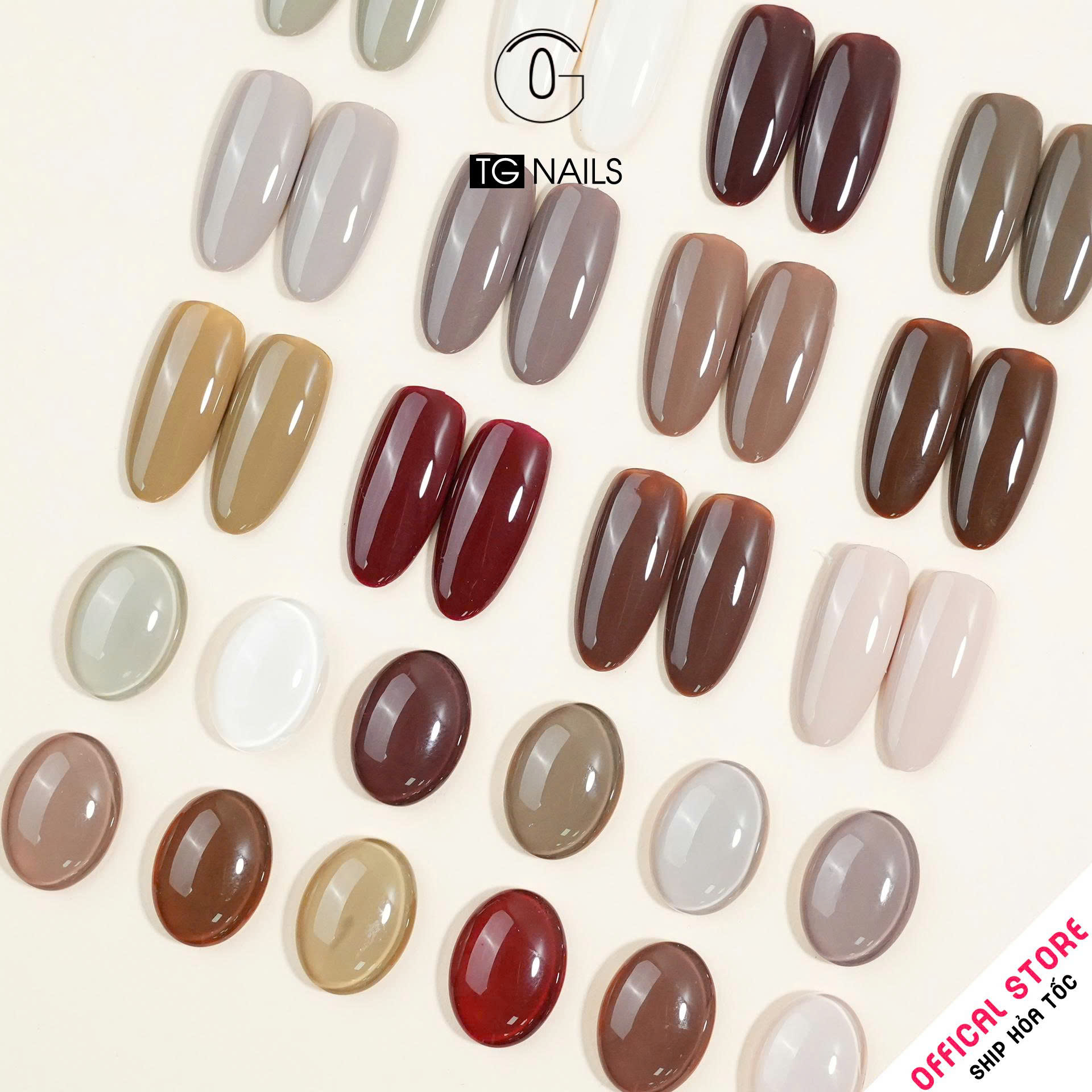 Sơn móng TG Nails gel. Khối lượng tịnh: 10g/ lọ. Nhãn hàng TG nail gel - Combo 12 màu Nâu CAFE_thumbnail_3