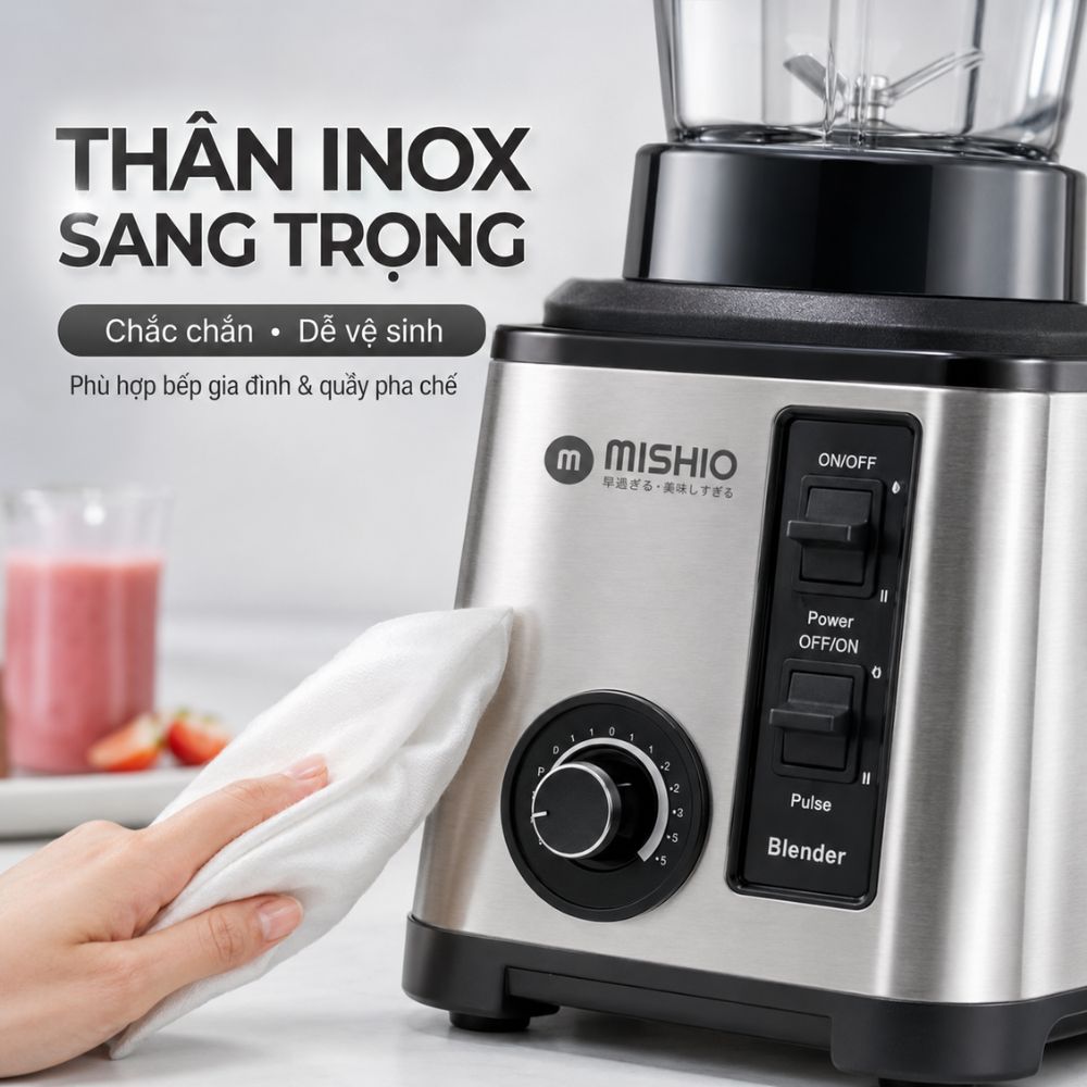 Máy Xay Sinh Tố Công Nghiệp Đa Năng Mishio MK446 (3.0L) - Công Suất 800W_thumbnail_6