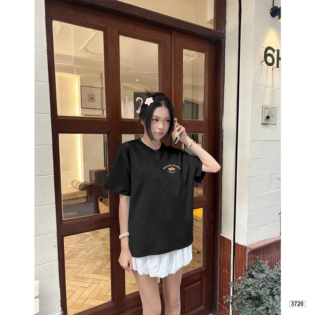Áo thun boxy nữ phong cách dễ thương in mix Miucho 3720_thumbnail_2