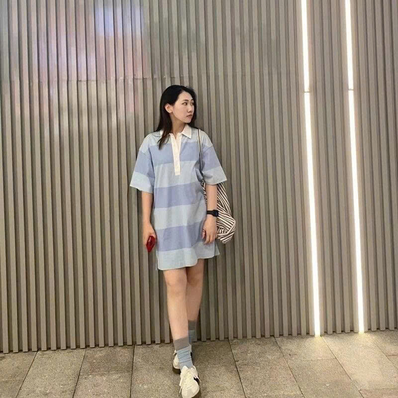 E407 ĐẦM POLO SUÔNG KẺ XANH TÍM_thumbnail_4