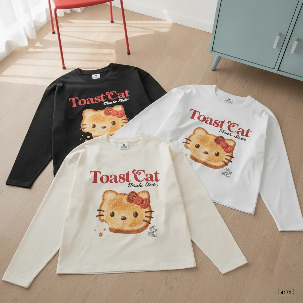 Áo thun tay dài form boxy Toast Cat Miucho 4171_thumbnail_7