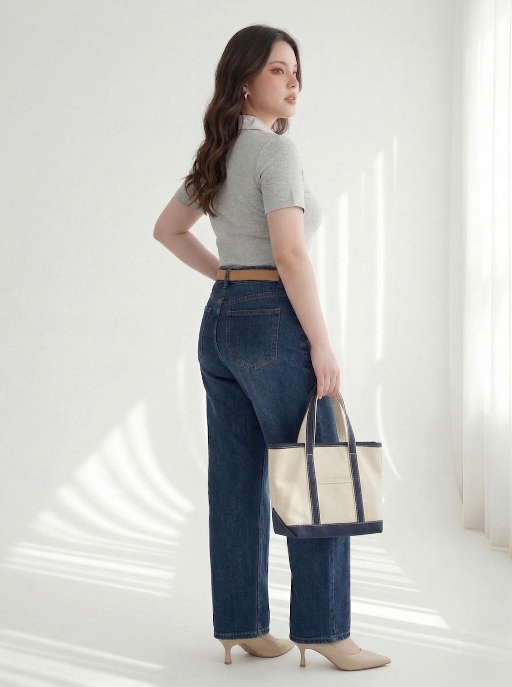 BIGSIZE- Quần jean suông co giãn basic V-QJ01 dành cho nàng béo_thumbnail_10